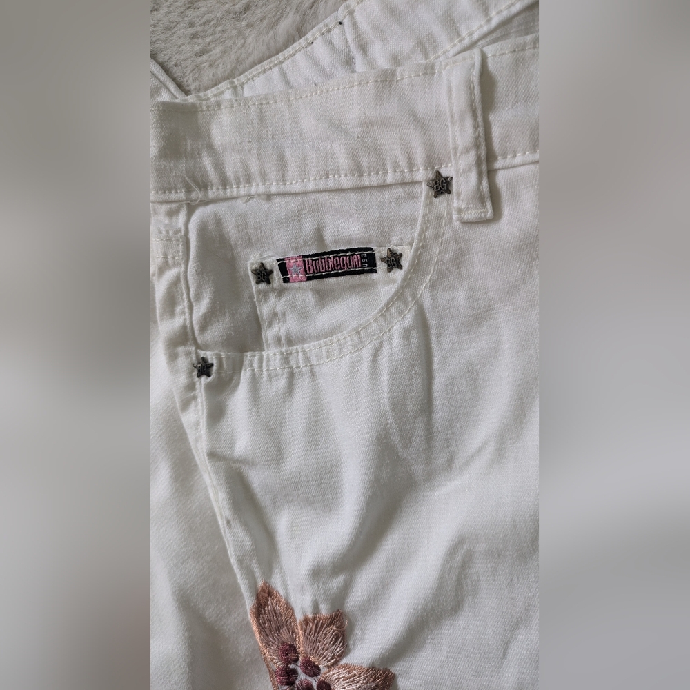Bubblegum Y2K Embroidered Flare Leg Jeans - Picture 13 of 16